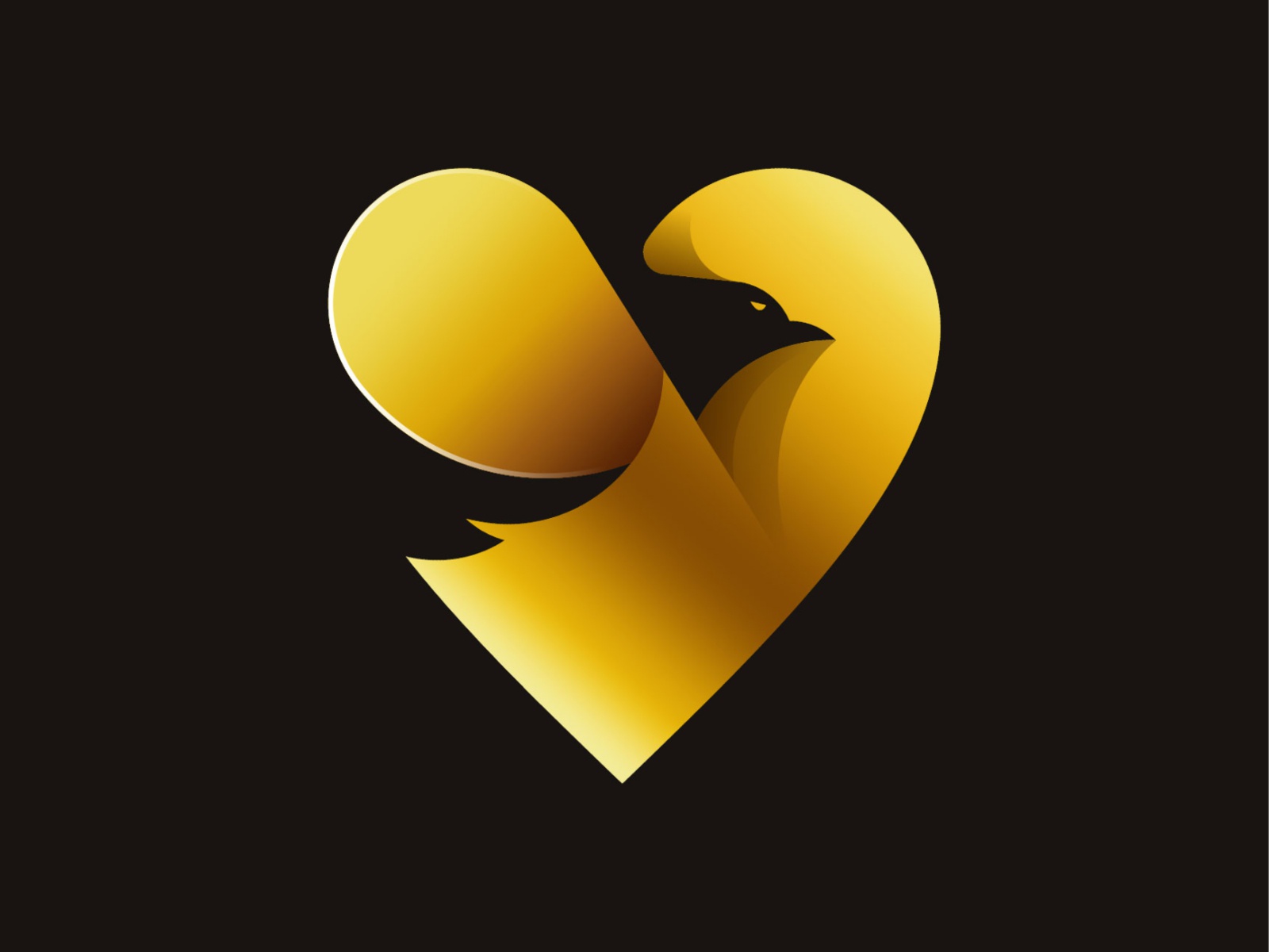 Gold Eagle with Love zoo vector mark logo heart love illustration icon.jpg