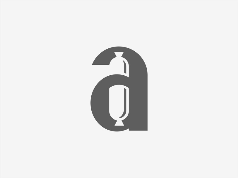 Letter a with Sausage logodesigner branding ui visual vector trend tec.jpg