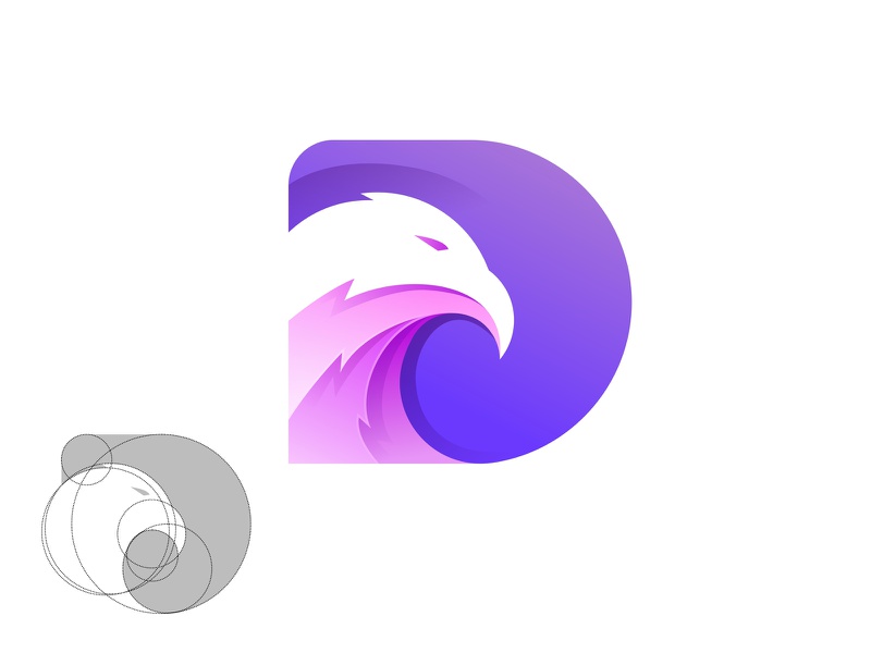 Letter D + Eagle symbol phoenix mark logo design logodesign logo illus.jpg