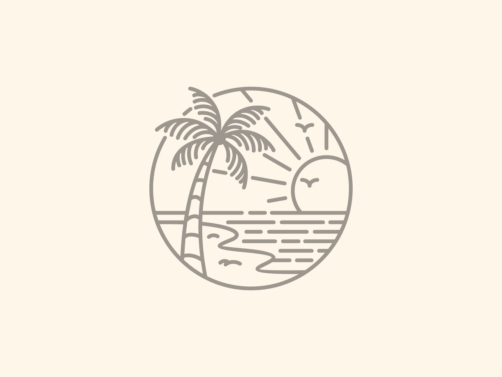 Sunset simple outline design graphic badge ocean landscape sea coastal.jpg