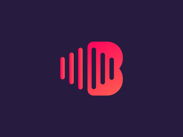 B Letter - Logo Design Concept for sale for sale unused buy wave audio.png