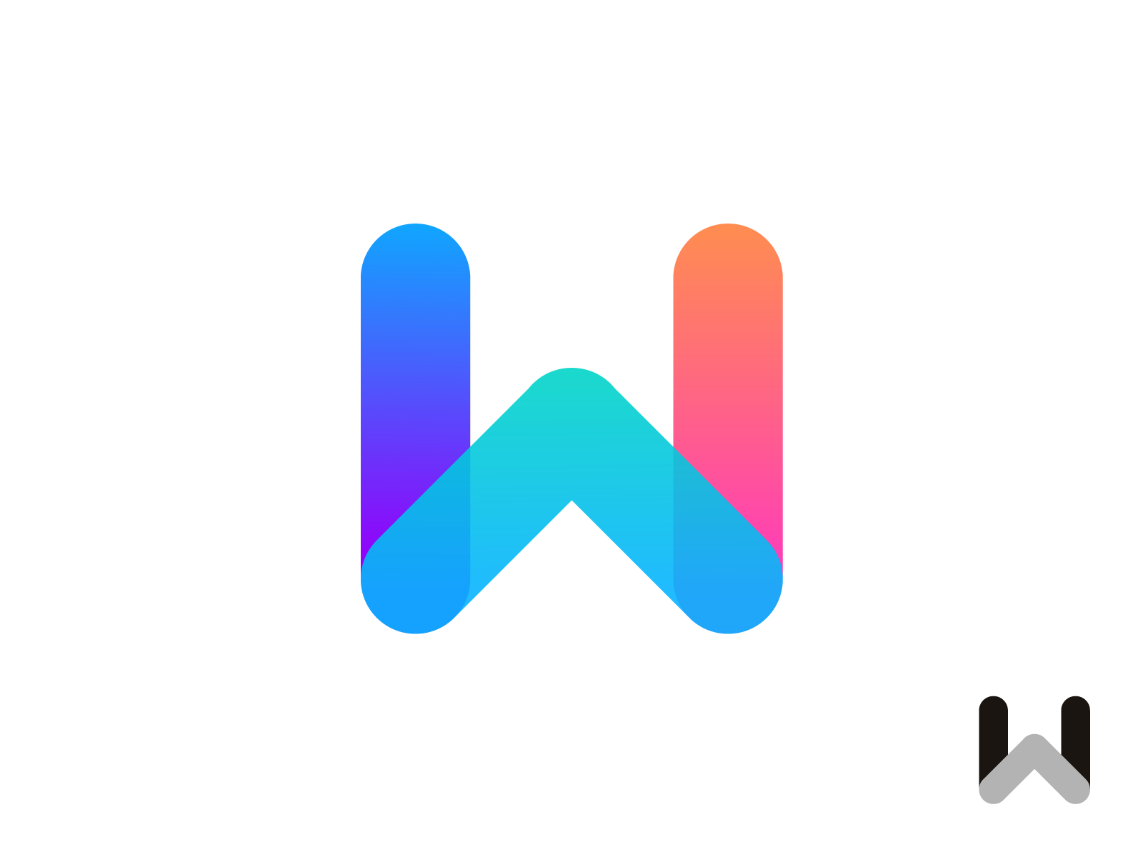 W letter + Arrow - Logo Design Exploration transparency overlays black.png