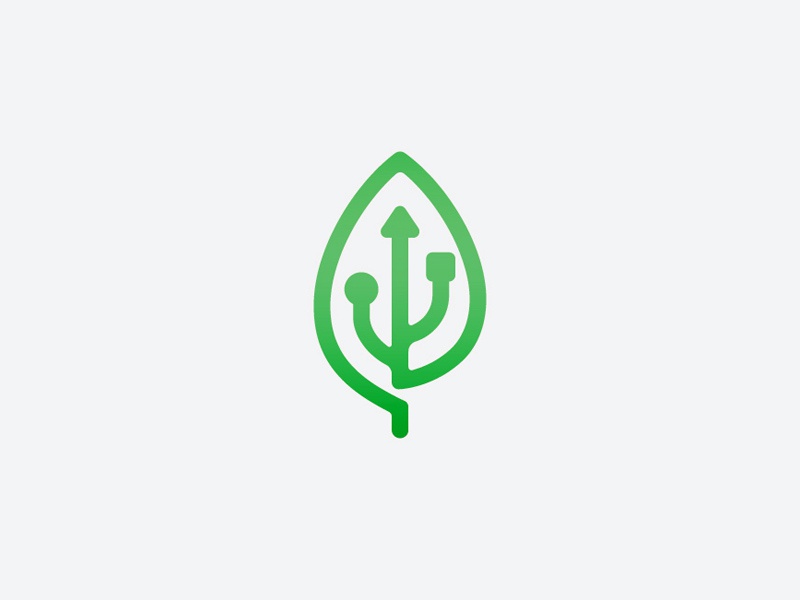 Eco Usb green logo eco logo technology tech logo icon usb usb.jpg