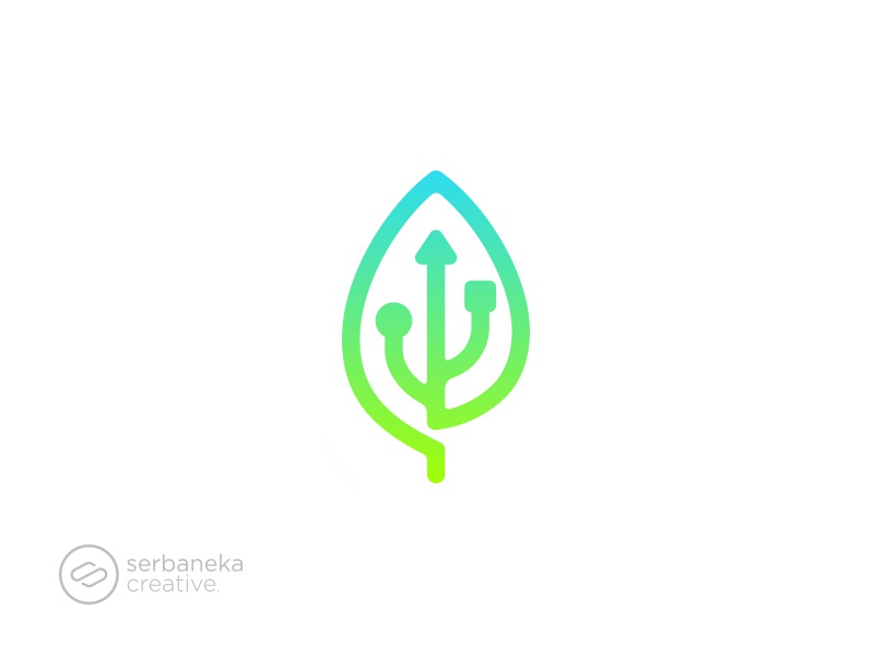 Eco Usb Logo design service tech logo designer usb eco green.jpg