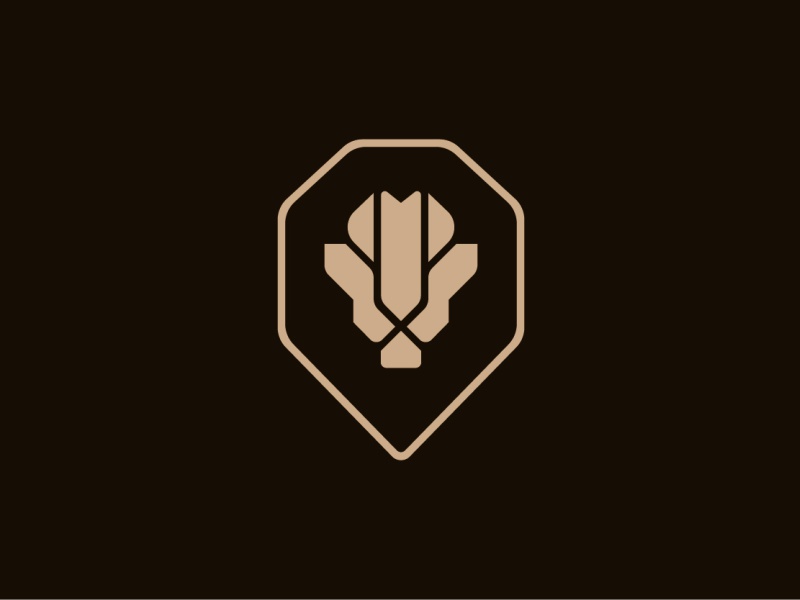 Lion Head Geometric Logo mark animals logo inspirations lions lion log.jpg