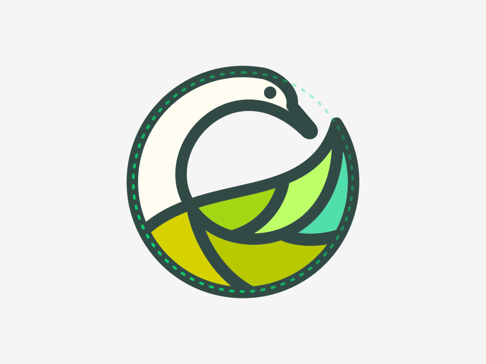 SWAN LEAF brand animal symbol mark logo icon design swans circle artsi.png