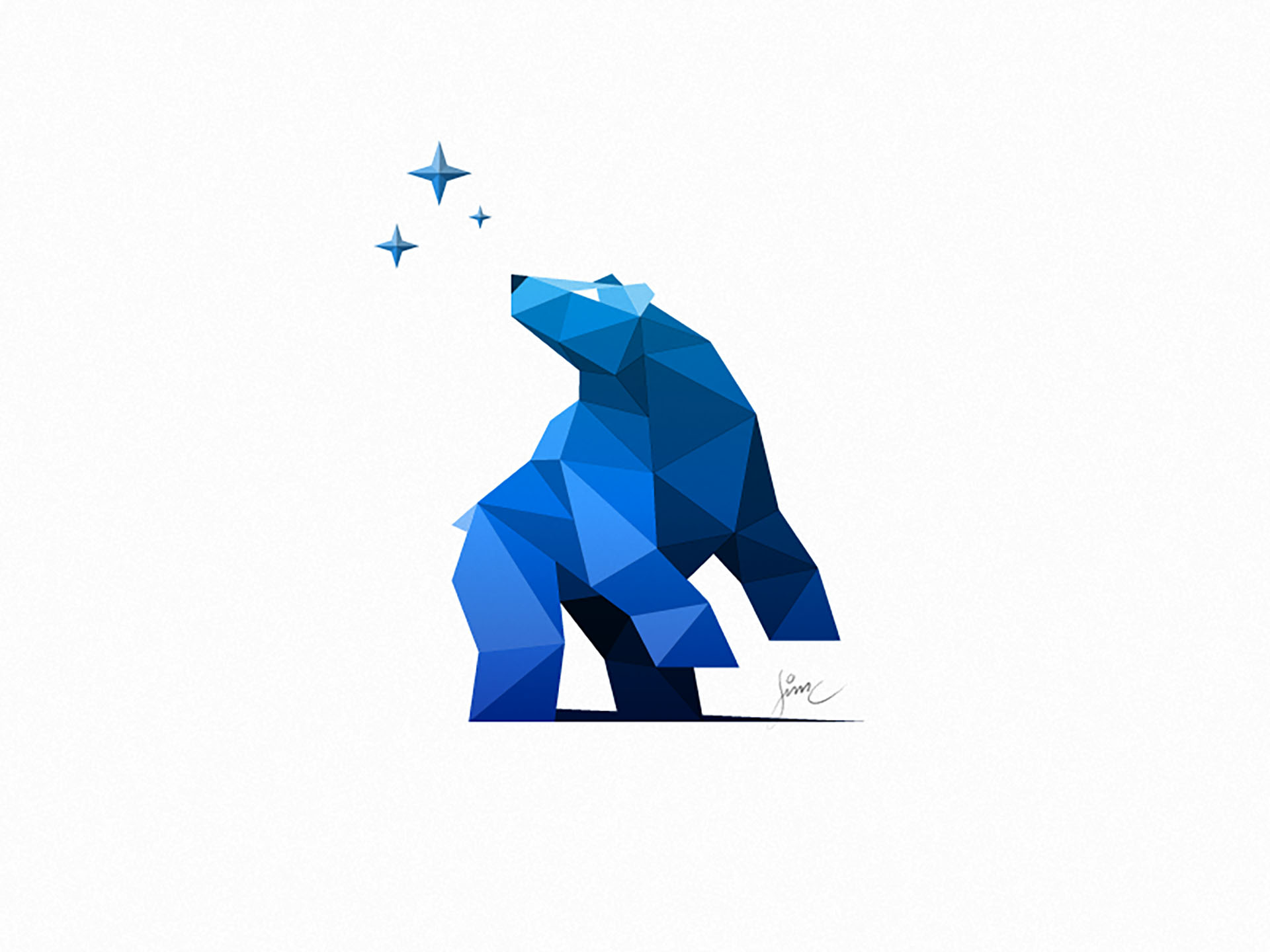 Bear. 02 sky polygon poly sight light blue star logo icon rebound bear.jpg