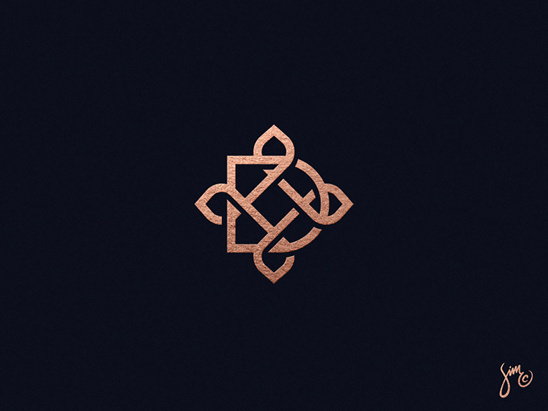 D  Lettermark commercial texture copper loop knot negative space line.jpg