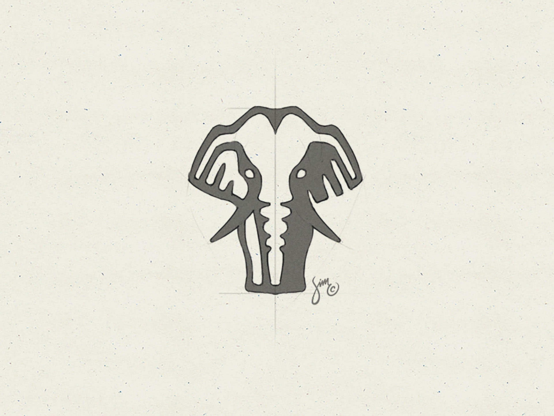 Elephant  Sketch symbol logo design negative space mark icon logo bran.jpg