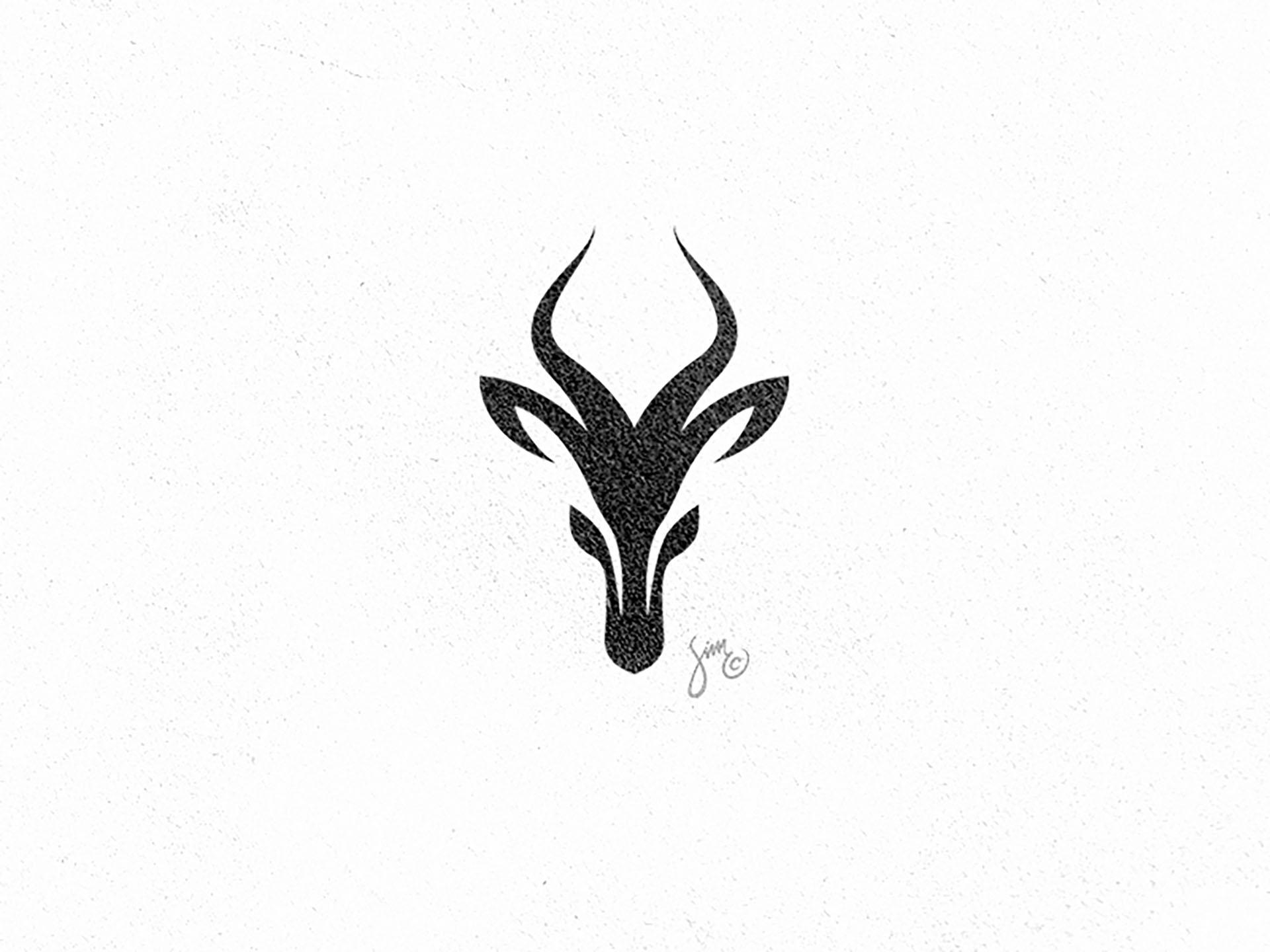 Gazelle  Logo Design elegant mark negative space black and white anima.jpg