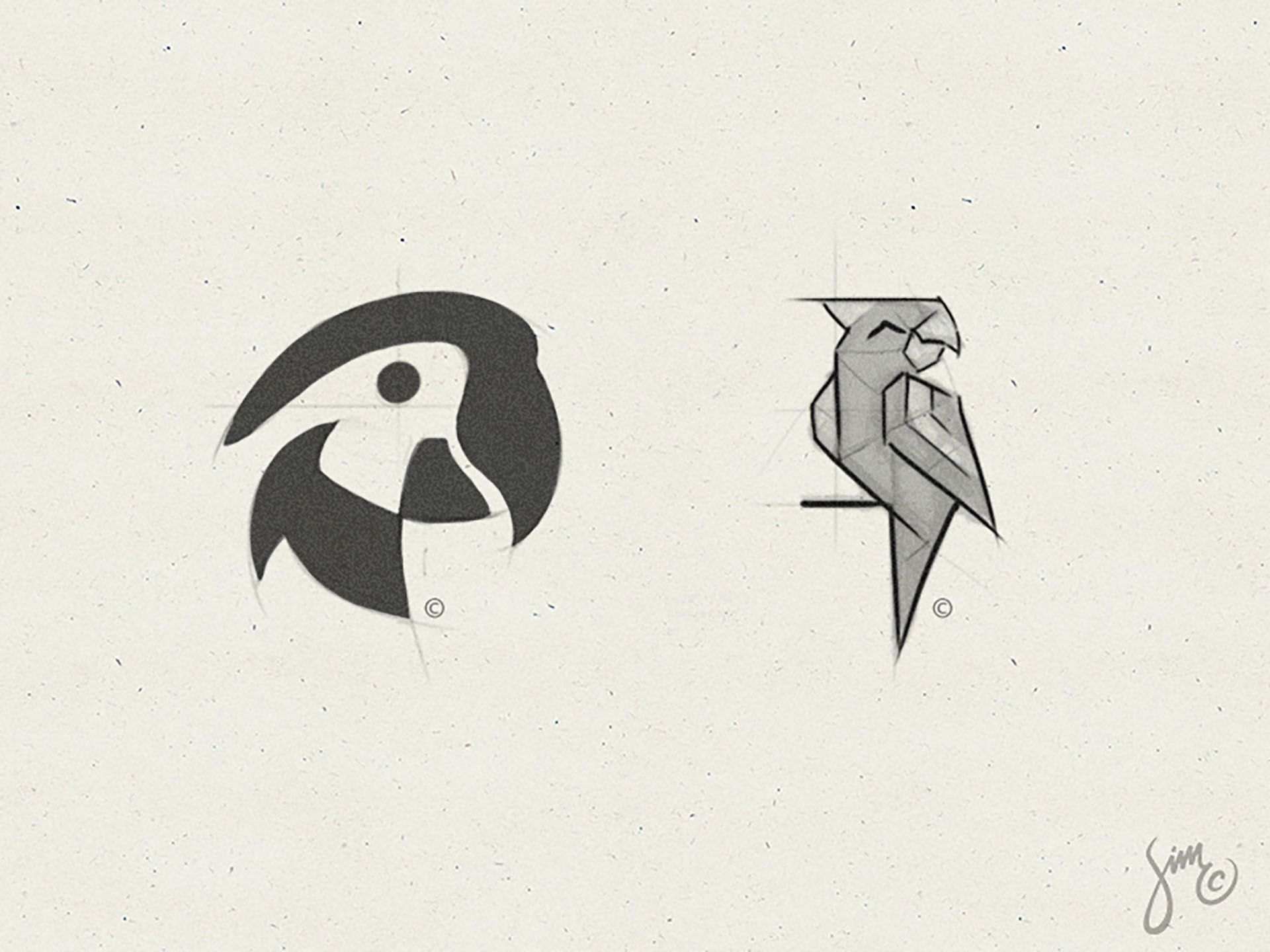 Parrot  Sketches 02 parrot sketches nature negative space logo icon ma.jpg