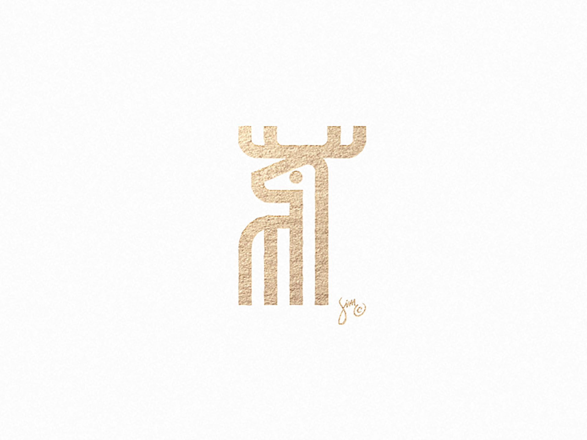Stag 2  Mark design animal logo stipes icon lines simple deer stag mar.jpg