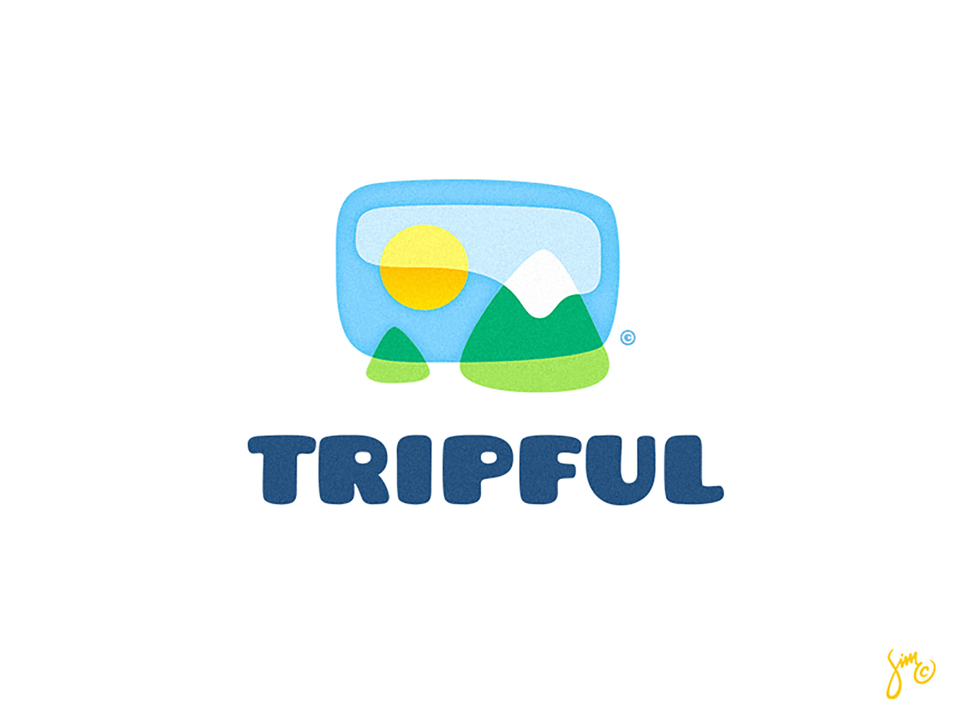 Tripful  Logo Design friendly light mountains sun soft sky logo app lo.jpg