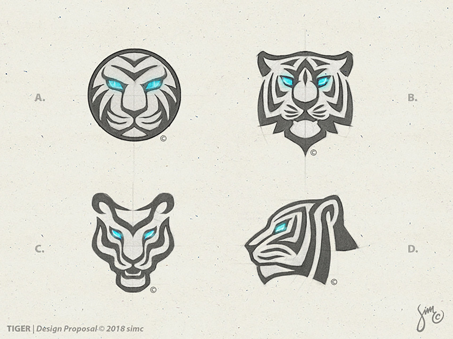 Tiger  Sketches stripes bengal mono sketches logodesign tiger.jpg