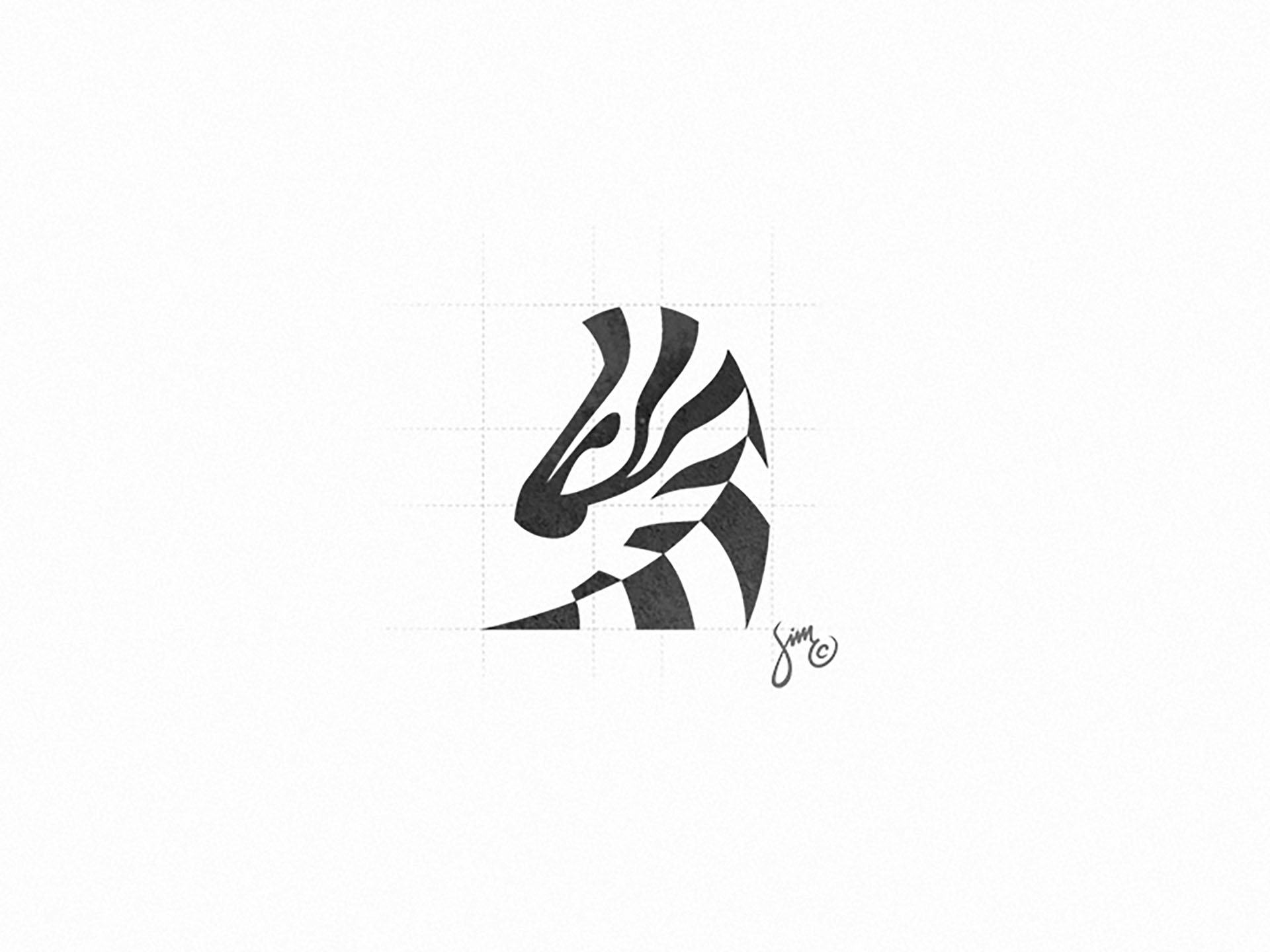 Zebra 7  Mark design minimal black and white animal logo icon stripes.jpg