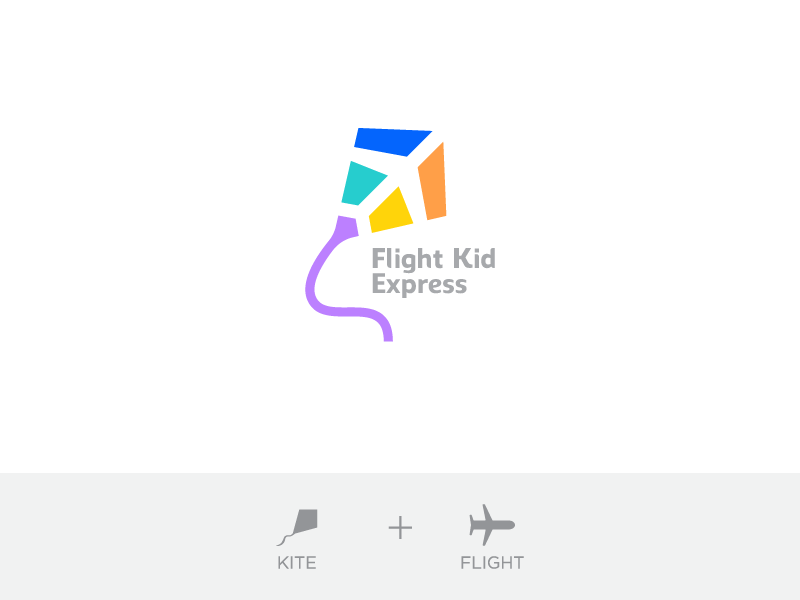 Kite + Flight! clever mark logomark color branding brand icon symbol l.png