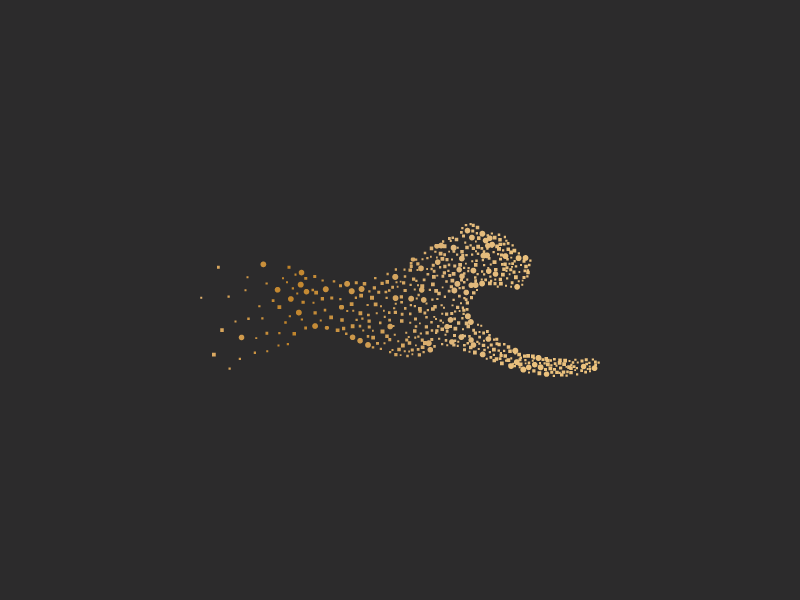 Leopard! elegant dots identity symbol logomark logo tiger jump animal.png
