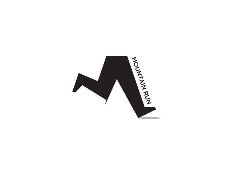 Mountain Run mark letter space negative clever symbol icon logotype lo.png