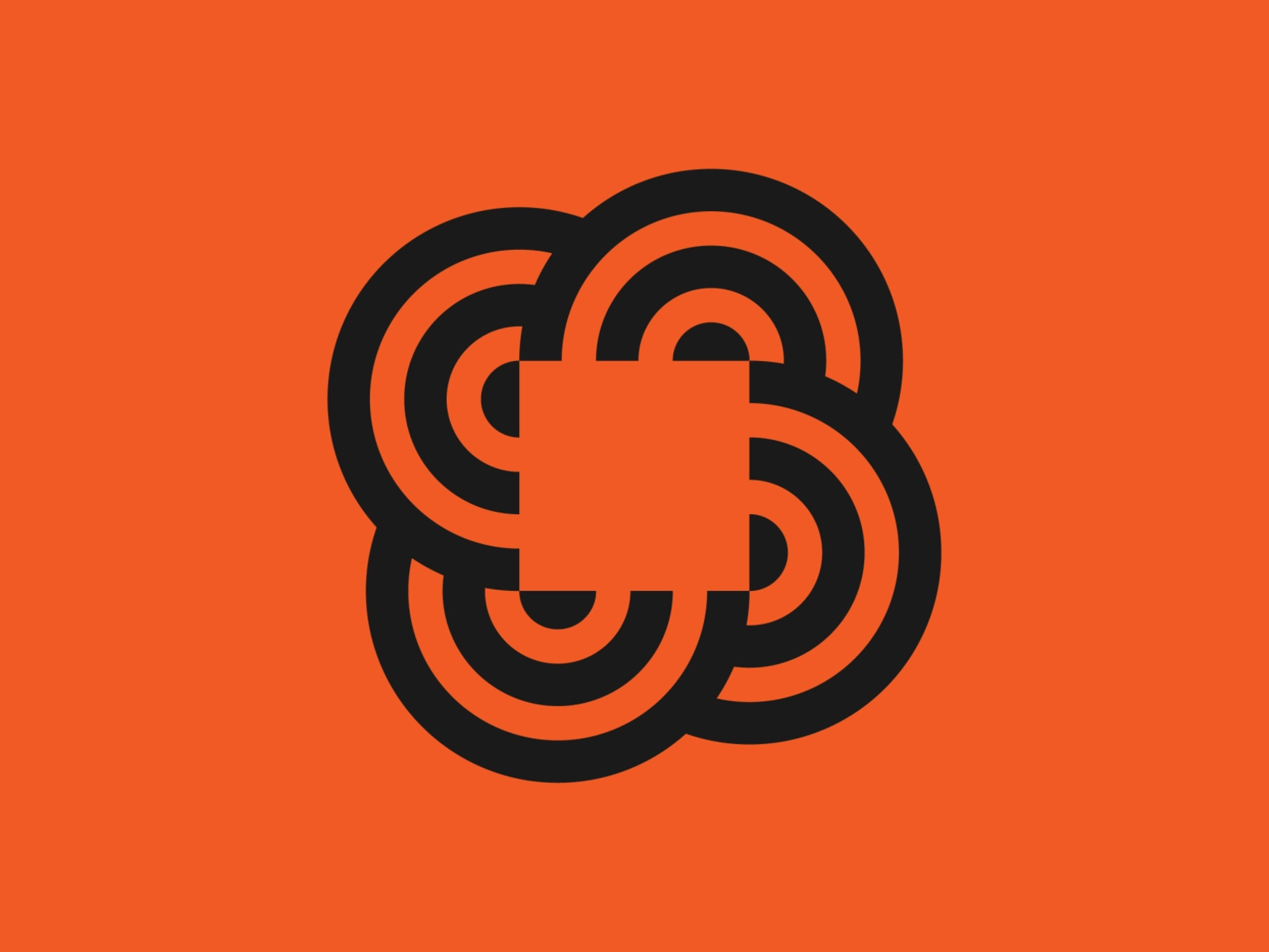 Square  Circles Symbol negative space black orange modernism icon star.webp