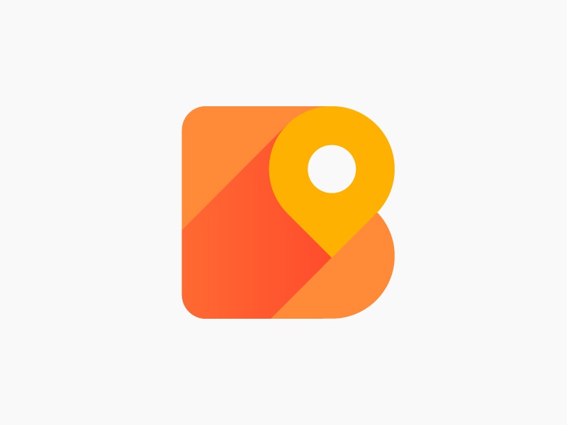 B + pin logo concept for all-in-one ride hailing app for sale  for sal.jpg