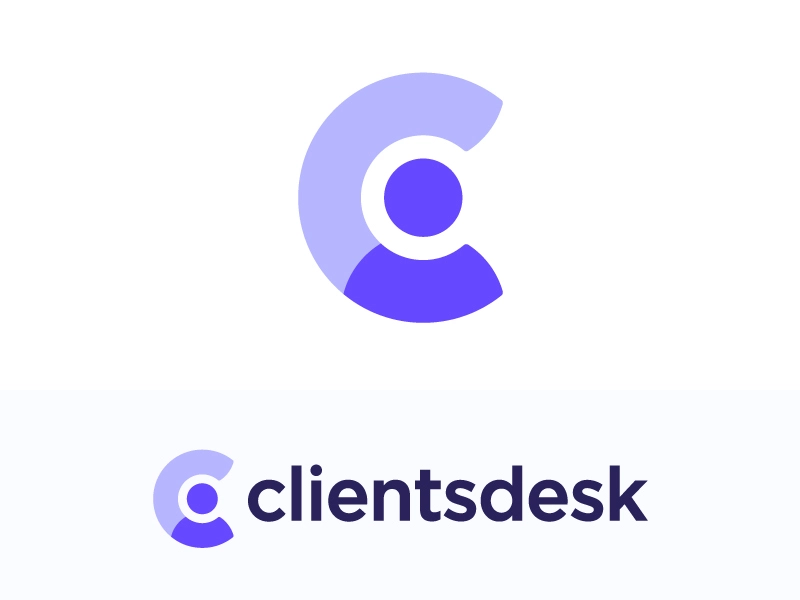 C for client logo concept  CRM software sold specialist human help use.webp