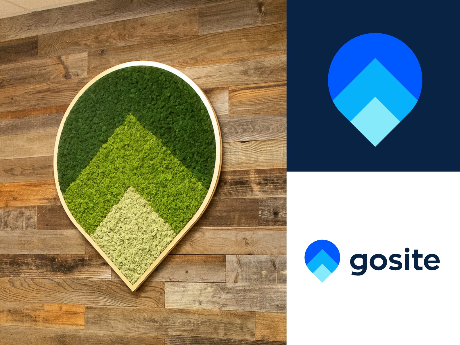 Gosite logo design brand growth real life 3d branding design pin arrow.jpg