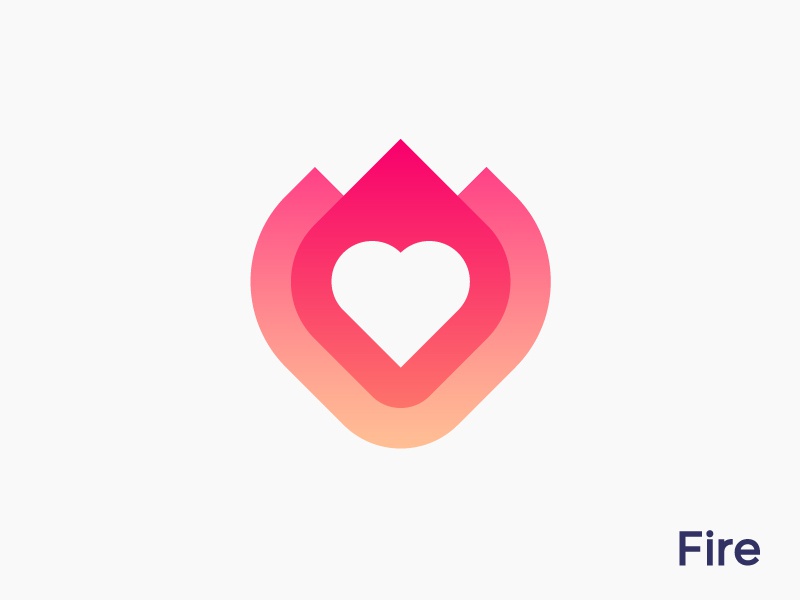 Heart + fire logo concept for dating app  2  for sale  platform woman.jpg