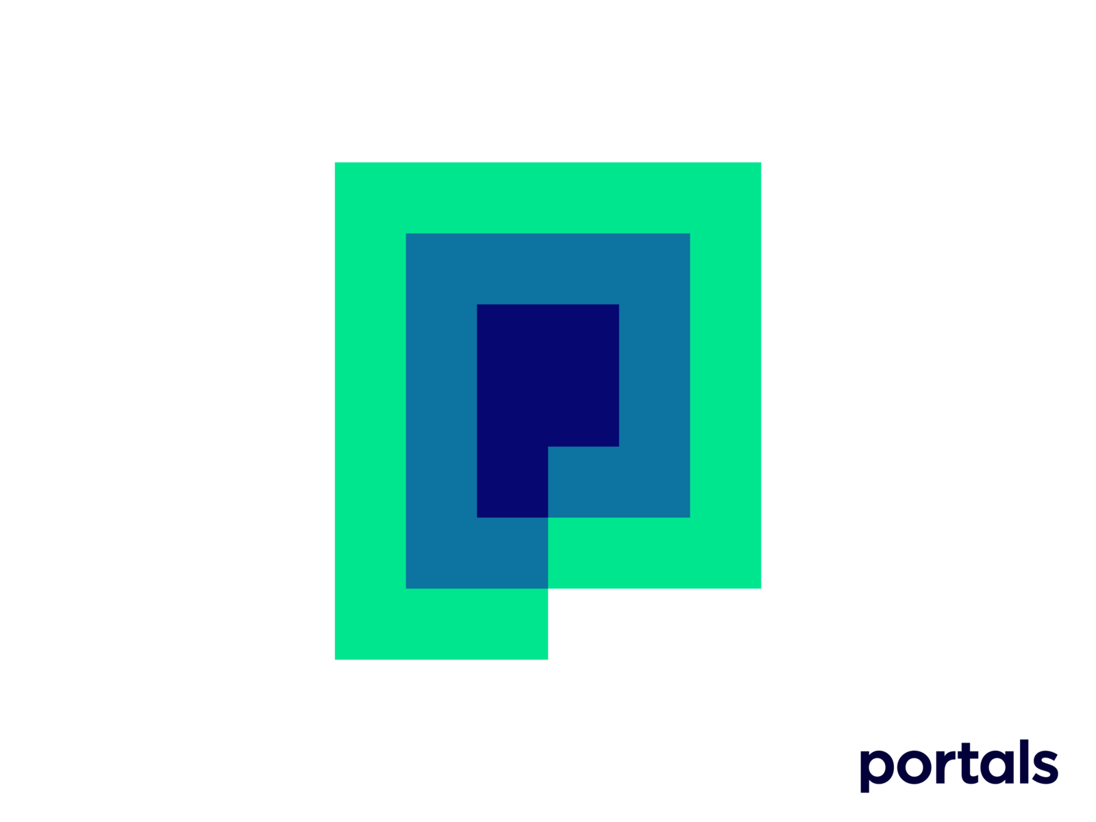 P + Spiral portal logo concept for AR platform icon mark brand brandin.png