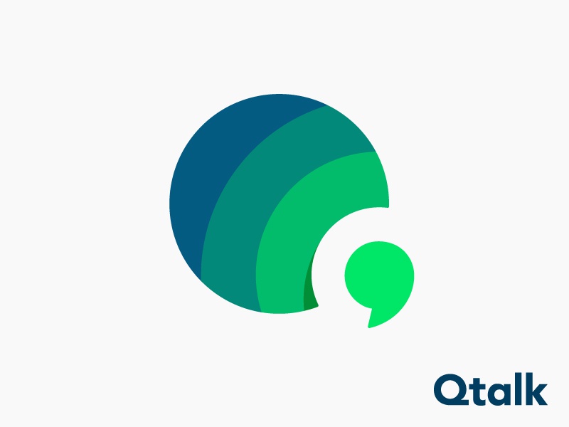Qtalk logo concept  Calling app  for sale  unused brand branding ident.jpg