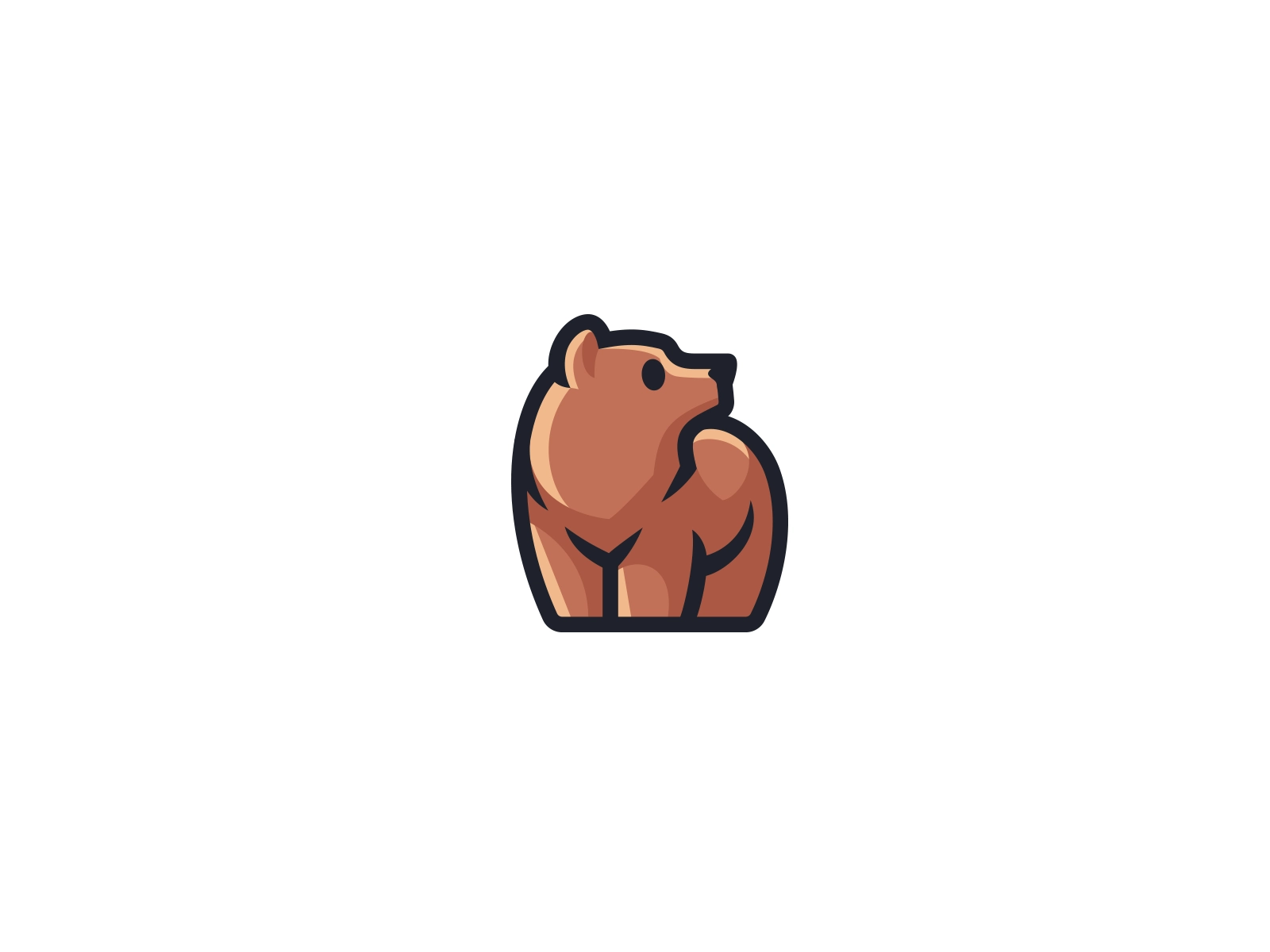 Bear kreatank bold animal illustration cute logo teddy grizzly brown b.webp