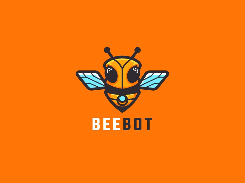 Beebot honey fly kreatank creative droid logo tech bot robot bee.jpg