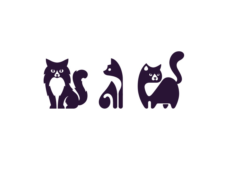 Cats fluffy icons cute kreatank illustration logo negative space pet c.jpg