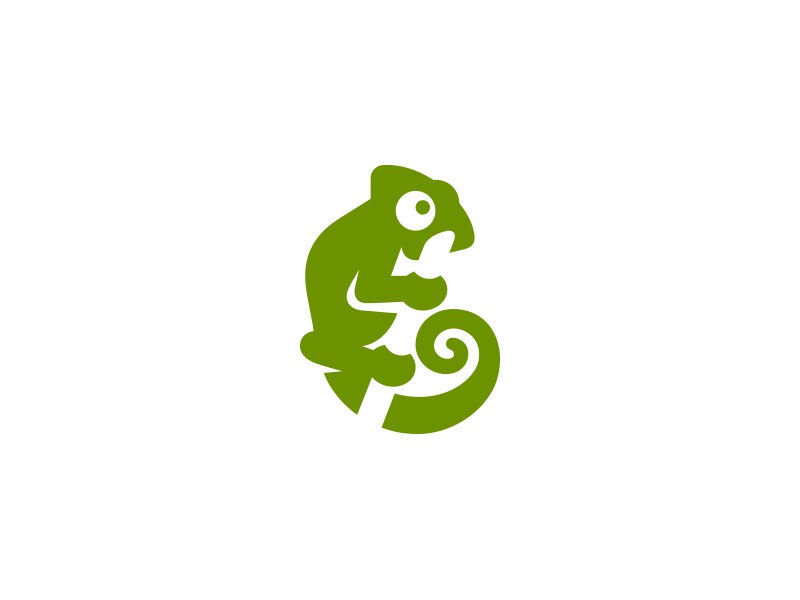 Chameleon gekko lizard playful simple kreatank negative space cute log.jpg