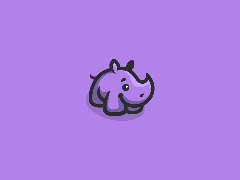 Cute Rhino baby kreatank purple creative playful sweet logo character.jpg