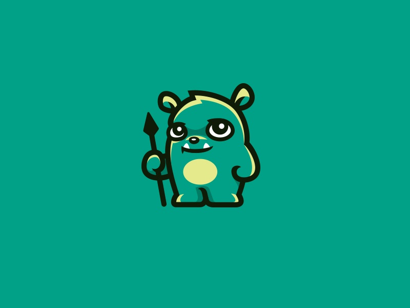 Cute spear monster kreatank character mascot logo sweet cute beast mon.jpg