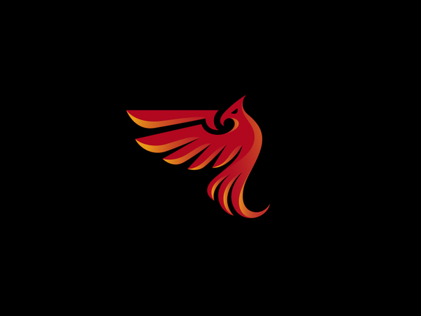 Double view Phoenix gradient bird eagle kreatank creative fire logo ph.webp