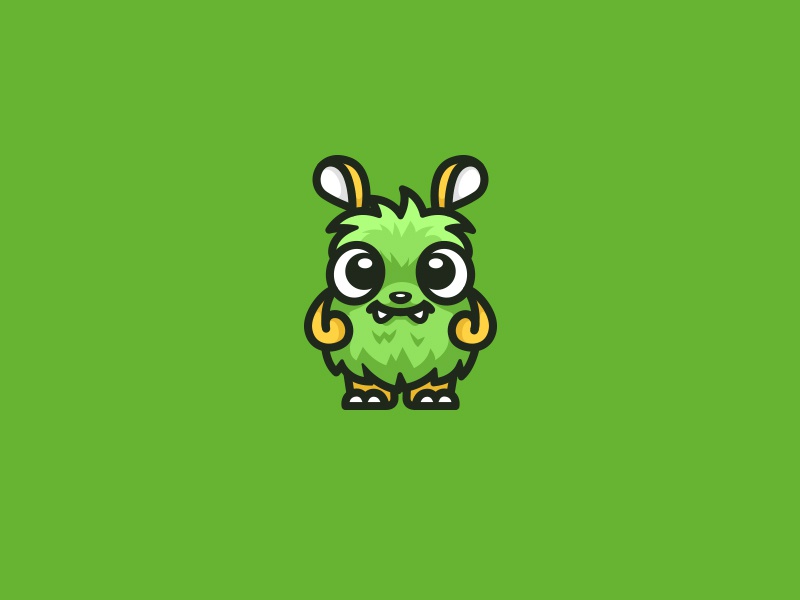 Fluffy monster beast animal flat creative kids sweet playful character.jpg