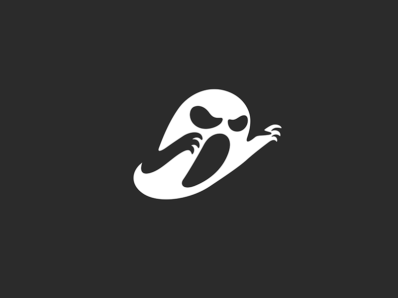 Ghost scary kreatank halloween negative space gif animation logo ghost.gif