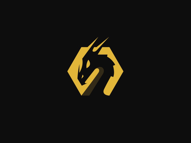 Gold Dragon flat negative space logo hexagon dragon gold.jpg