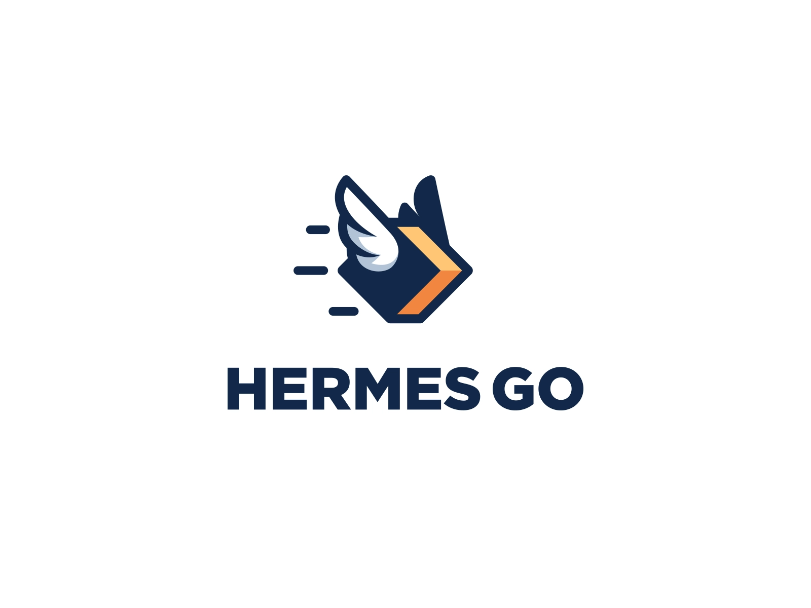 Hermes Go kreatank flying box arrow wings playful fun branding visual.webp