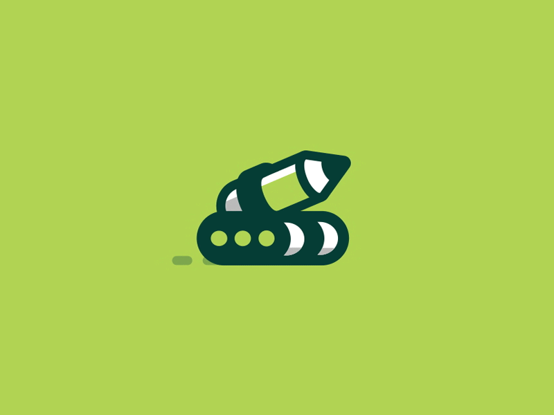 Kreatank Boom logo playful fun creative agency pencil tank gif logo an.gif
