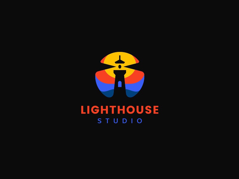 Lighthouse logo circle sea ocean kreatank waves creative negative spac.jpg
