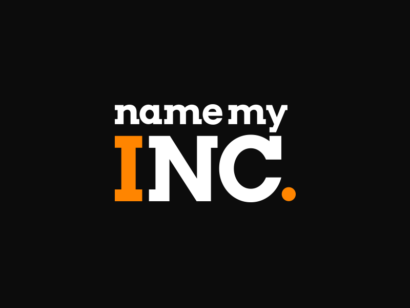 Name my INC. gif kreatank branding brand identity orange serif typing.gif