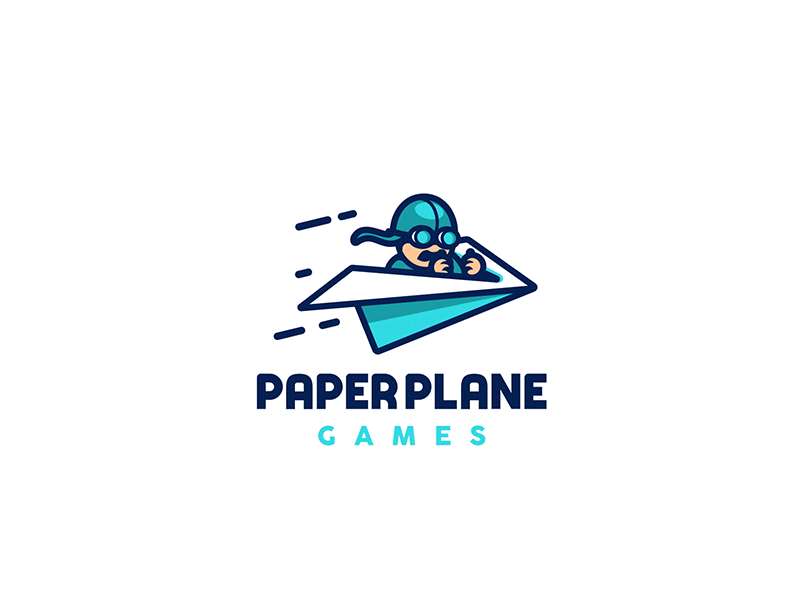 Paper Plane Games character mascot illustration creative pilot playful.gif