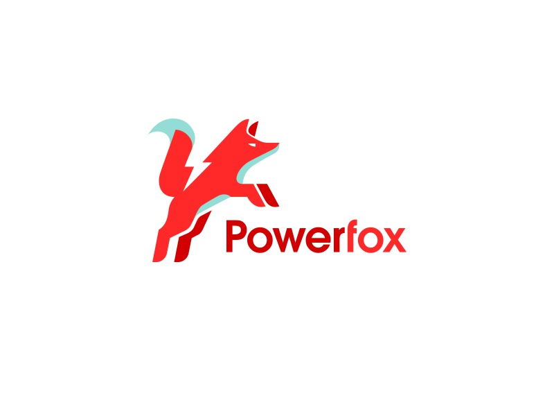 Powerfox kreatank creative negative space lightning bolt thunder logo.jpg