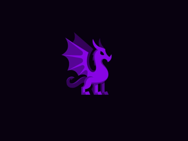 Purple Dragon sports gaming reptile kreatank flat mythical logo purple.webp