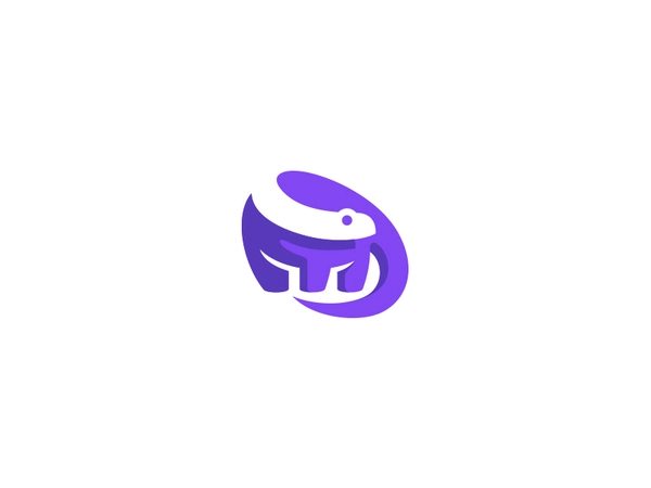 Purple Dino kreatank character illustration logo design sweet playful.webp