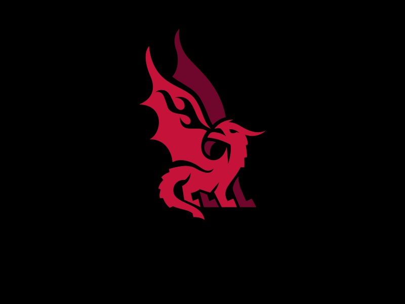 Red Dragon aggressive kreatank creative fire negative space logo drago.jpg