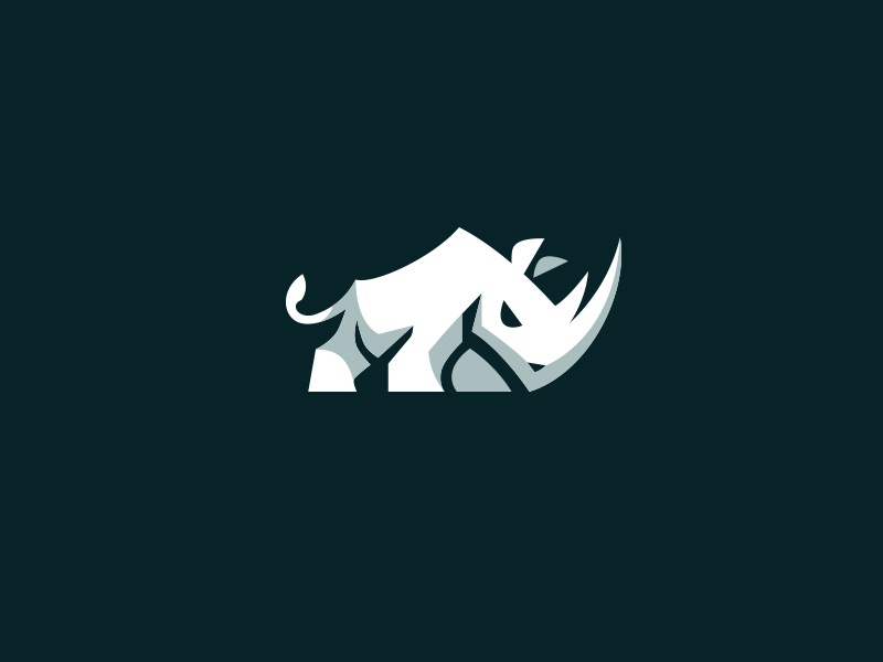 Rhino kreatank aggressive animal fitness gym sports brand identity log.jpg