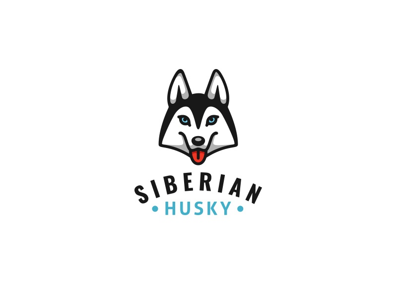 Siberian Husky mark vector illustration kreatank brand identity logo d.jpg